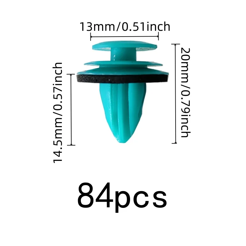 84 pcs Vehicle Interior Retainers, Firm Snap-On Fit and Cyan Plastic Material, ideal for Truck Cabin Decoration