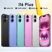 Hot Sell High Quality I16 Plus smartphone 16GB+1TB 7.3-inch High Screen 7800mAh dual SIM card Global Version moblephone