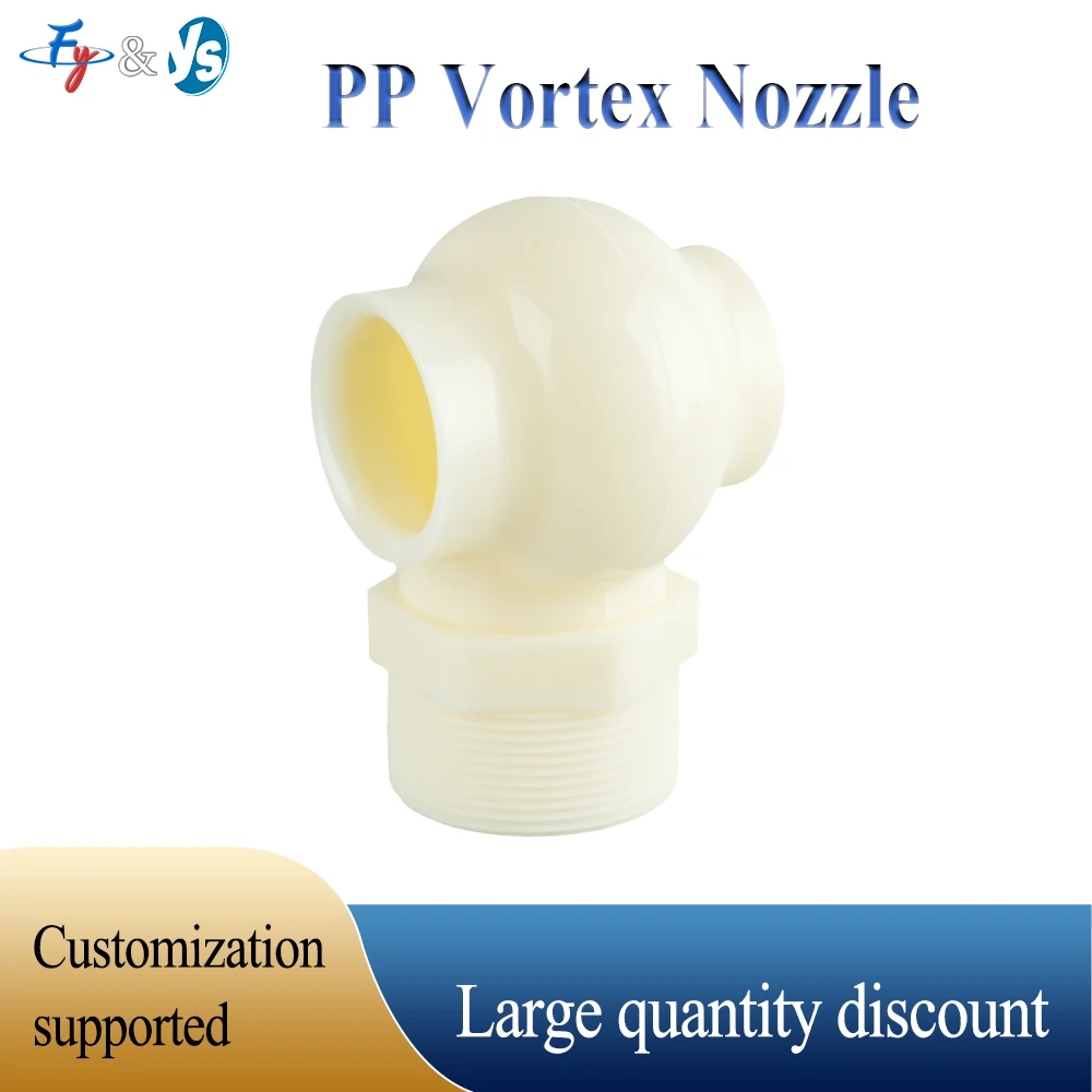 Male Thread PP Vortex Nozzle Hollow Cone Spray Nozzle for Desulfurization Tower, Dust Removal and Gas Scrubbing