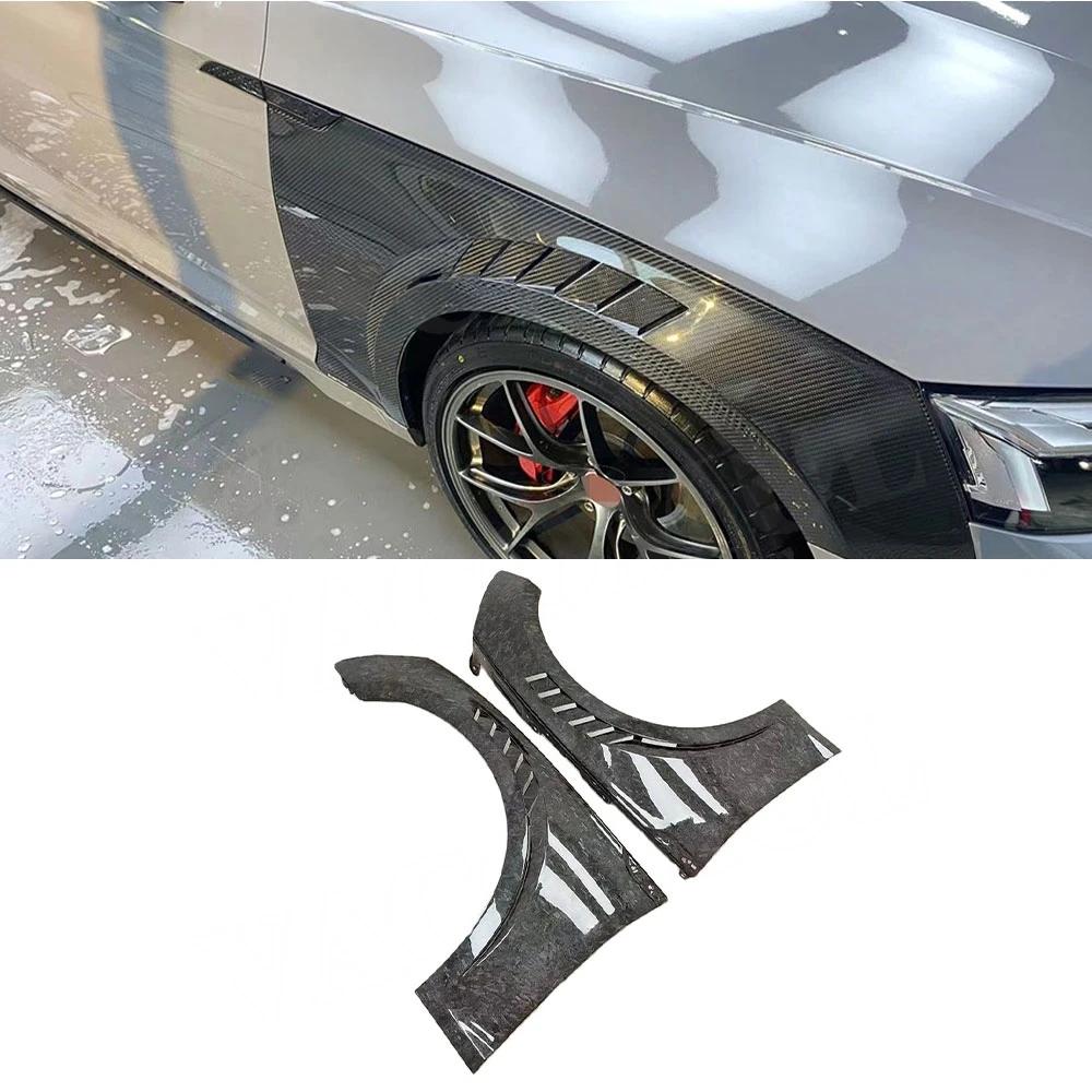 

VACOMUL 1 Set Carbon Fiber Front Fender Vent Fin Gill Trim Cover For Audi A5 S5 Car Bodykit Trim Strip 2017 2018 2019 2020