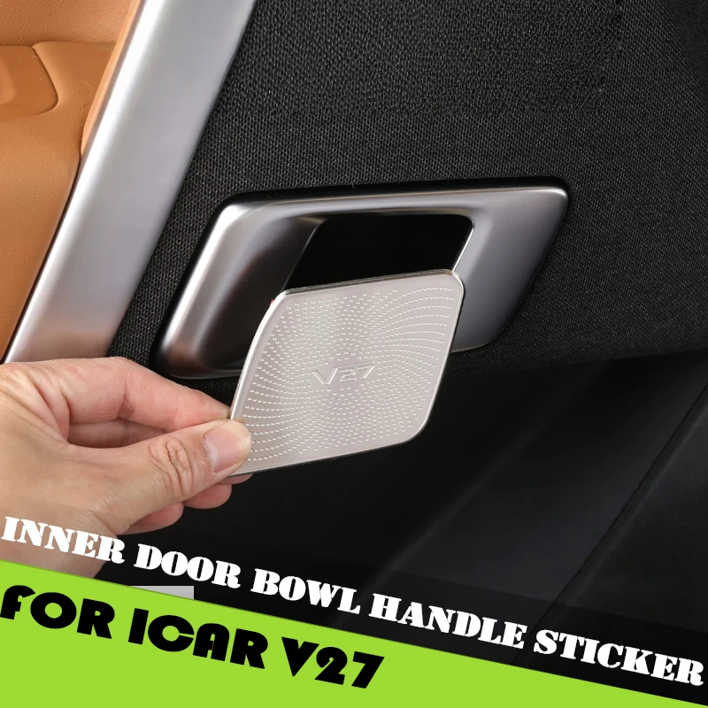 

Car Interior Door Bowl Handle Protective Sticker Fit for Chery ICAR V27 2026 Modified Car Stainless Steel Decorative Sticker