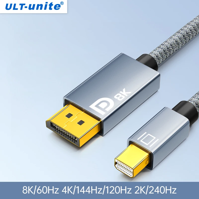 

8K60Hz Mini DP to DP Cable Bidirectional 4K144Hz DP to Mini Display Port DP Cables for Monitor Projector Laptop MacBook