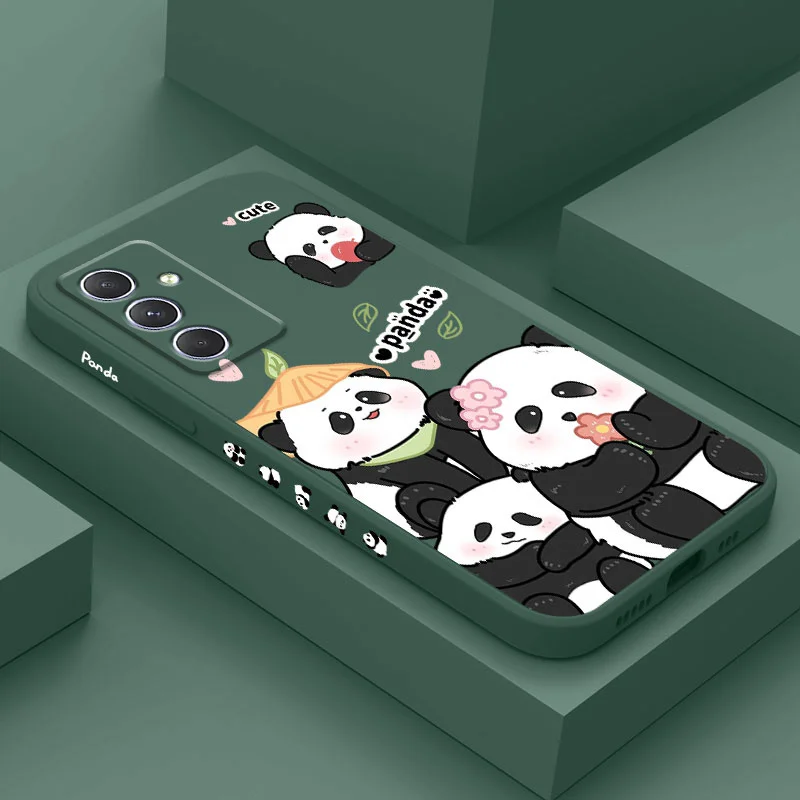 Panda House Phone Case For Samsung Galaxy A16 A06 A54 A34 A24 A14 A55 A35 A25 A15 A05 A05S A04 A04S A04E 4G 5G Cover