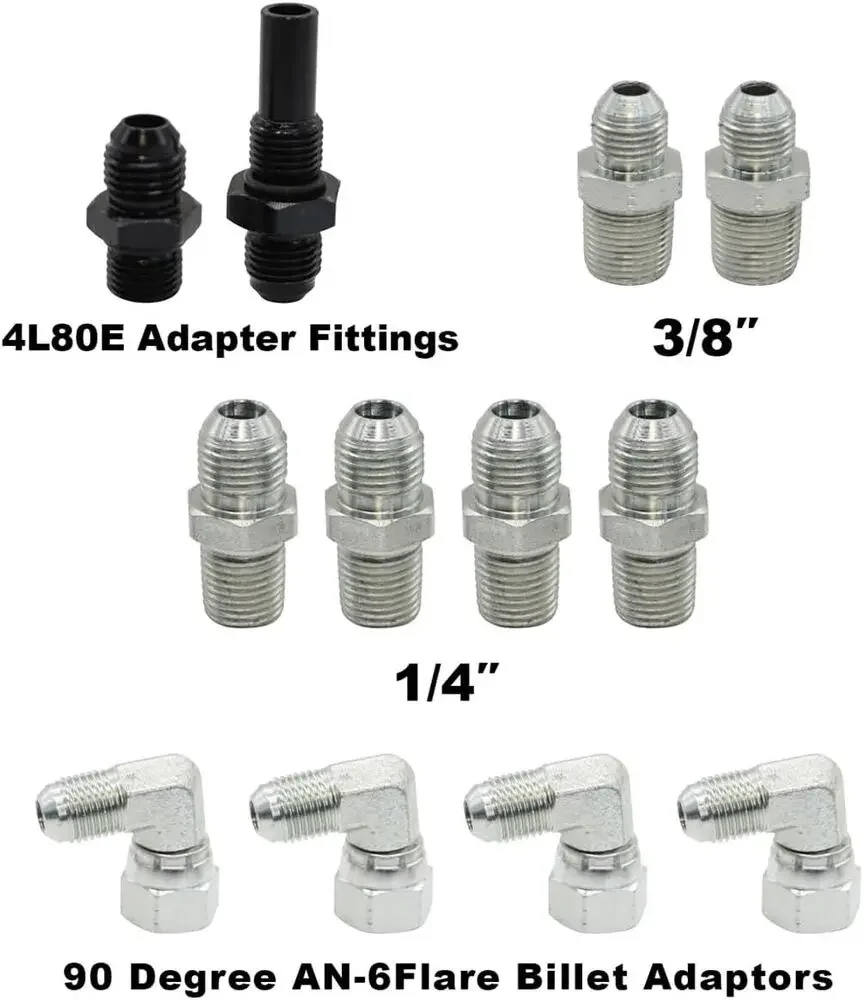 

70” Flexible SS Braided Transmission Cooler Lines Kit 6AN For GM 4L60E 4L80E