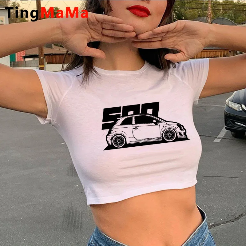 Abarth t-shirt t shirt women vintage ulzzang harajuku streetwear couple  crop top aesthetic graphic tees women