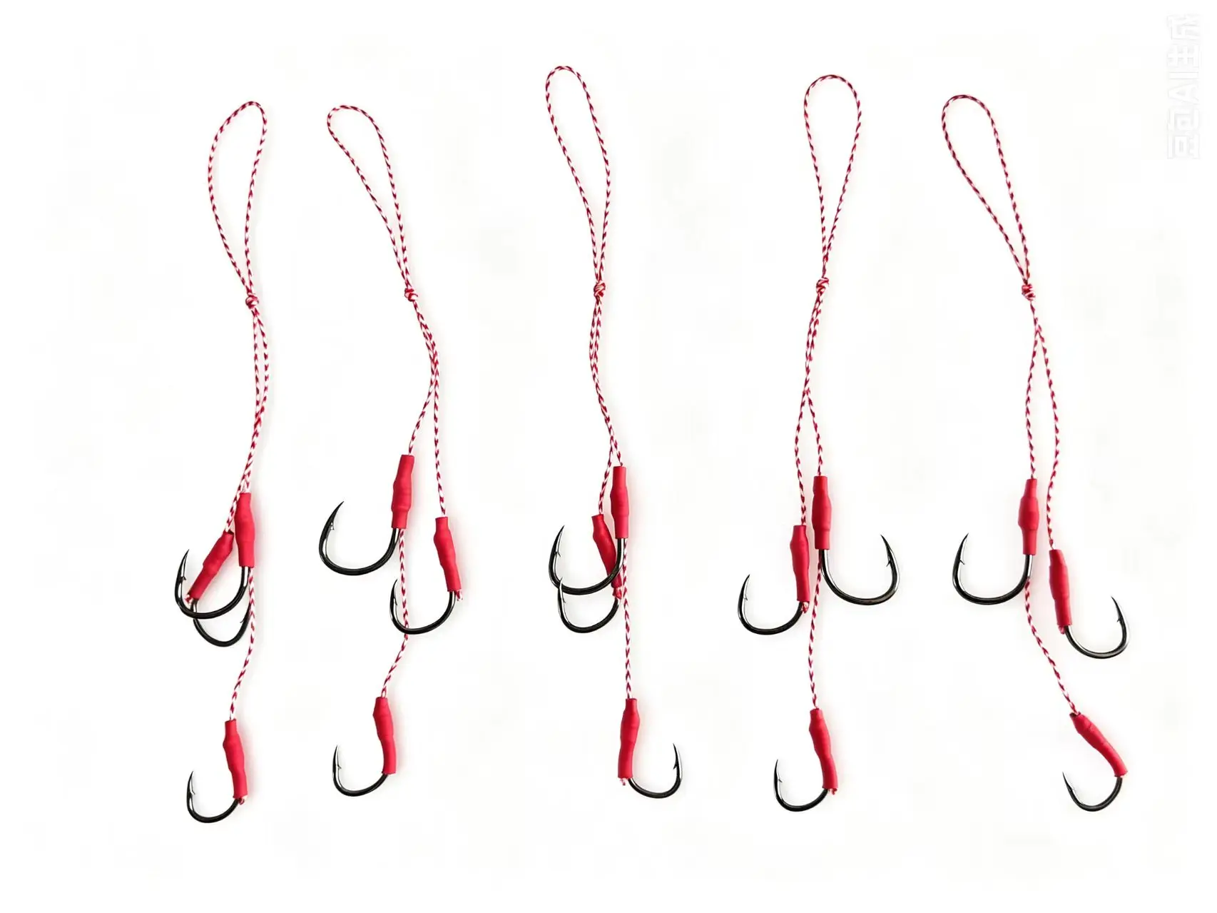 100 Pairs/pack Double Barbed Assist Hooks Fishing Hooks Pesca Saltwater Jigging Hooks Carbon Stainless Wire Jig Lure Hooks