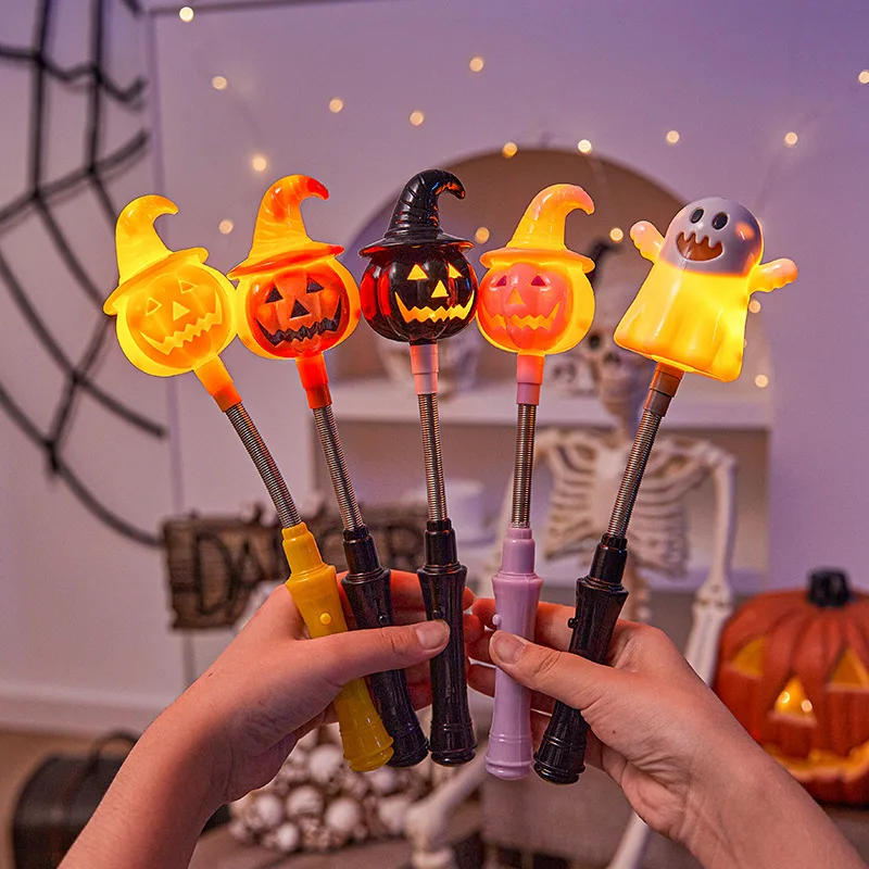 New Halloween Decorations Pumpkin Hand Shaker Halloween Glowing Hand Shaker Day Of The Dead Decoration Halloween Party Toys Gift