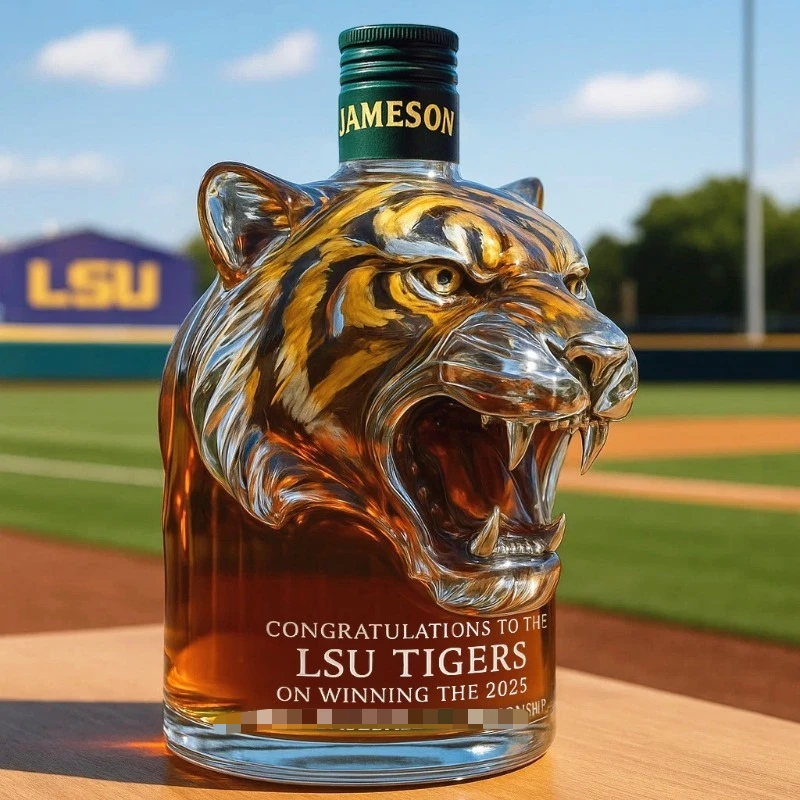 Tiger Creative Bottle Interesting Whiskey Bottles,Novelty Glass Wine Decanter, for Men Whiskey Lovers & Collectible Drinkware