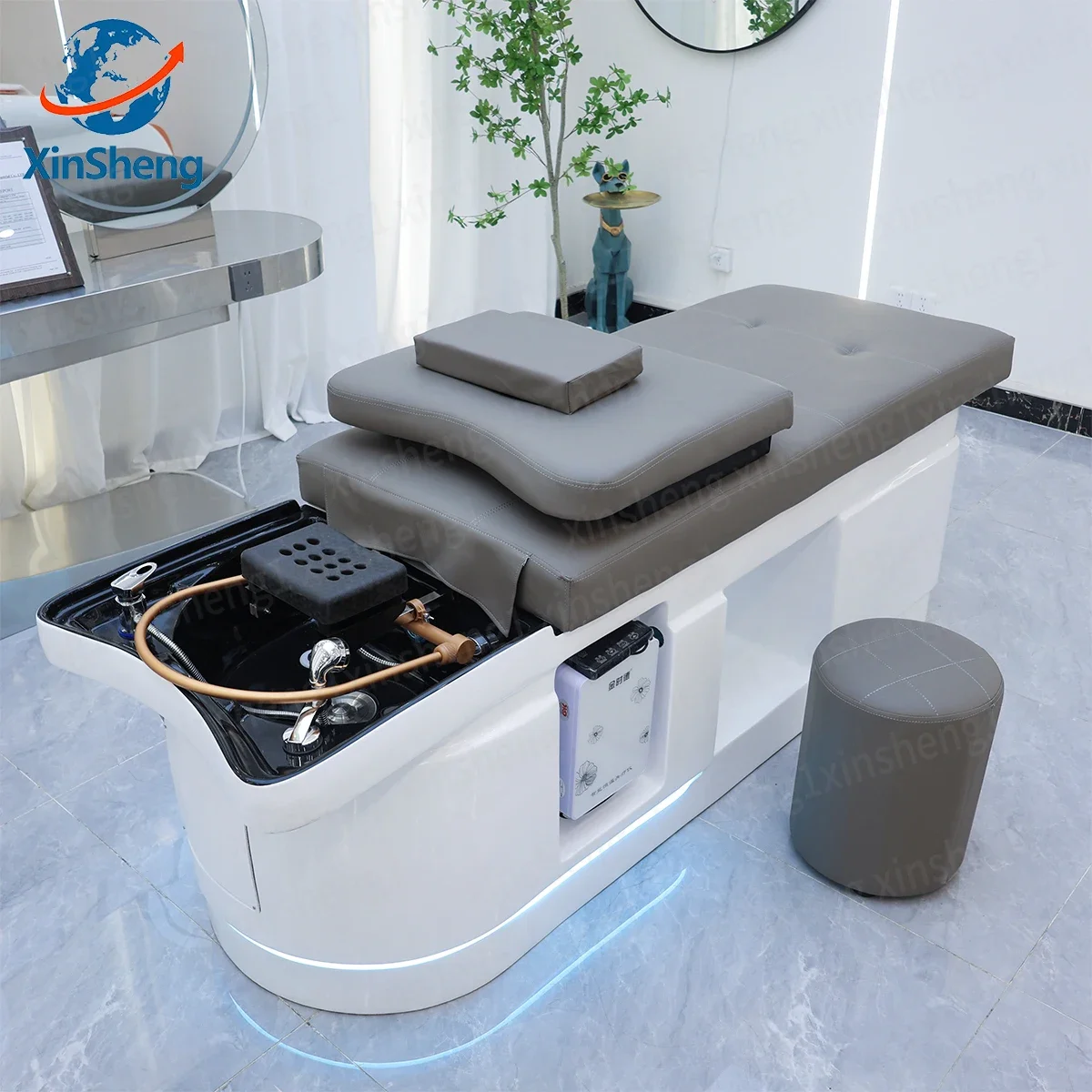 XinSheng Table de Massage lit de Massage shampooing lits tête SPA Salon meubles équipement de lavage des cheveux soins de beauté lit canapé coussin