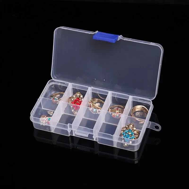 10/15/24/36 Adjustable Grids Plastic Case Portable Jewelry Organizer Storage Box Case High Capacity Transparent Storage Tool