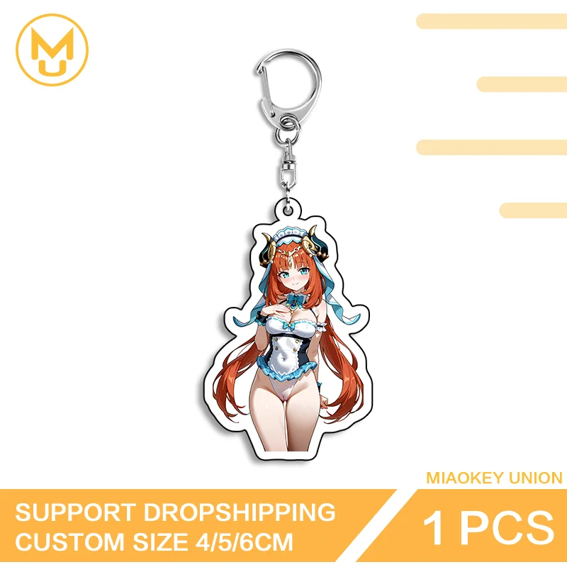 Beautiful Genshin Impact Nilou Standing Posture Double Sided Acrylic Key Chains Fancy Advance Guard Innovative Trendy Jewelry