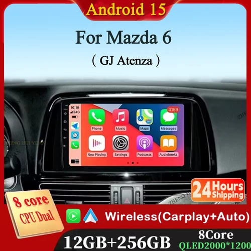 Android 15 para Mazda 6 GJ Atenza 2012 2013 2014 2015 2016 2017 Carplay Auto Multimedia todo en uno Radio de coche reproductor de vídeo GPS