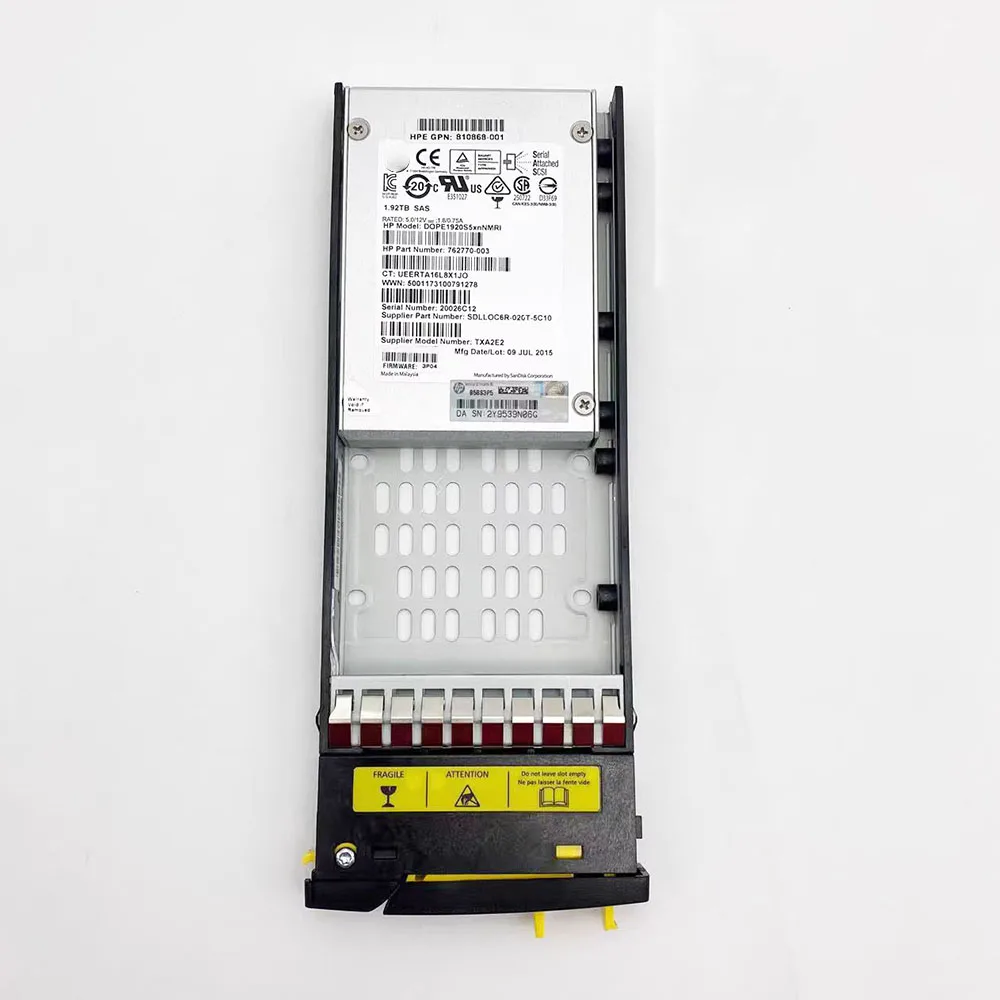 SSD For HP  3PAR 8000 1.92T SAS 2.5 K2P89BA 810771-001 Solid State Disk