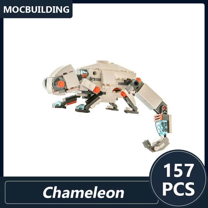 Chameleon Model Moc Building Blocks DIY Assembled Bricks Animal Series Educational Creative Display Toys Collection Gifts 157PCS