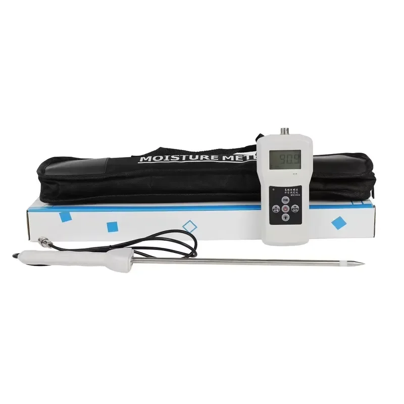 Digital Moisture Meter MS350A Testing Soil Coal and Chemical Powder with Probe 280mm White