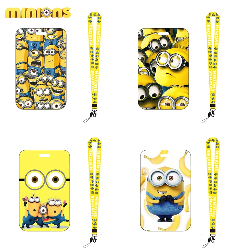 

Cartoon Minions Lanyard Card Sleeve Anim Despicable Me Pendant Student Photo Id Card Bus and Subway Access Work Permit Sleeve