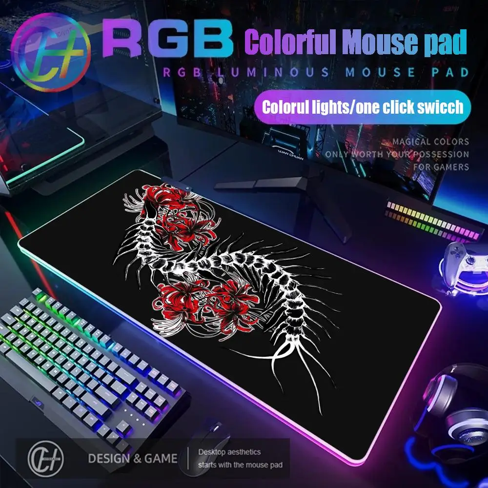

800x400mm HYBXAXC Anime T-Tokyo G-GhoulS Mouse Pad RGB Gaming Mouse Pad Desk Mat HD Gamer Large LED Light XXL