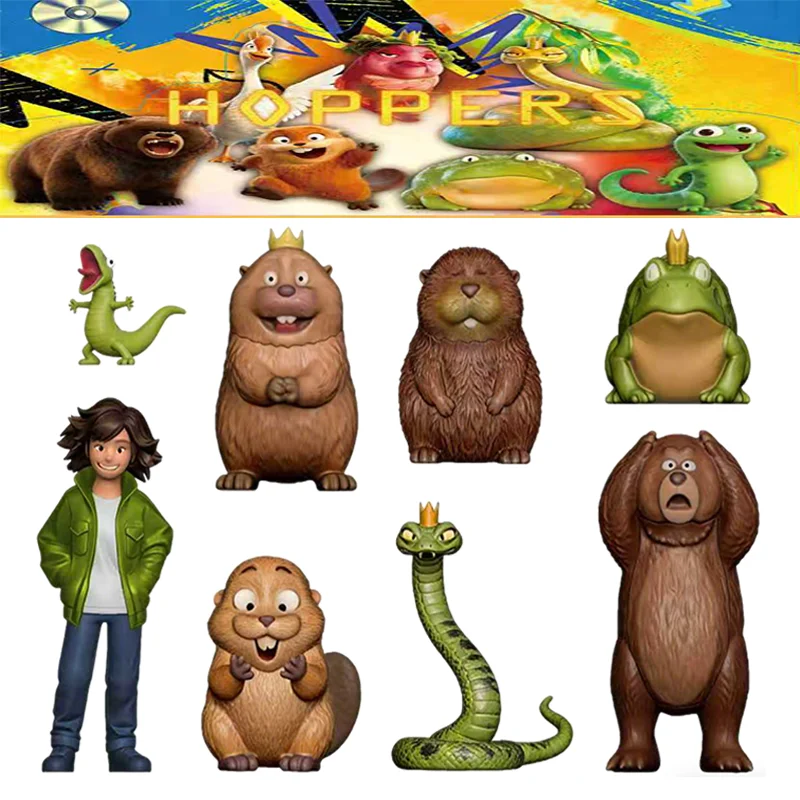 New Action Figure 8pcs HOPPERS Beaver Transformation Project Pixar Anime Peripheral PVC Exquisite Detail Character Model Desktop
