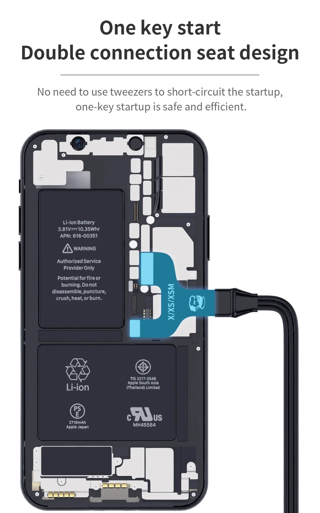 Cavo di avvio meccanico Power Pro Max con pulsante per IPhone 6-13pro Max riparazione del telefono veloce pulsante a un pulsante Power on CABLE Tools