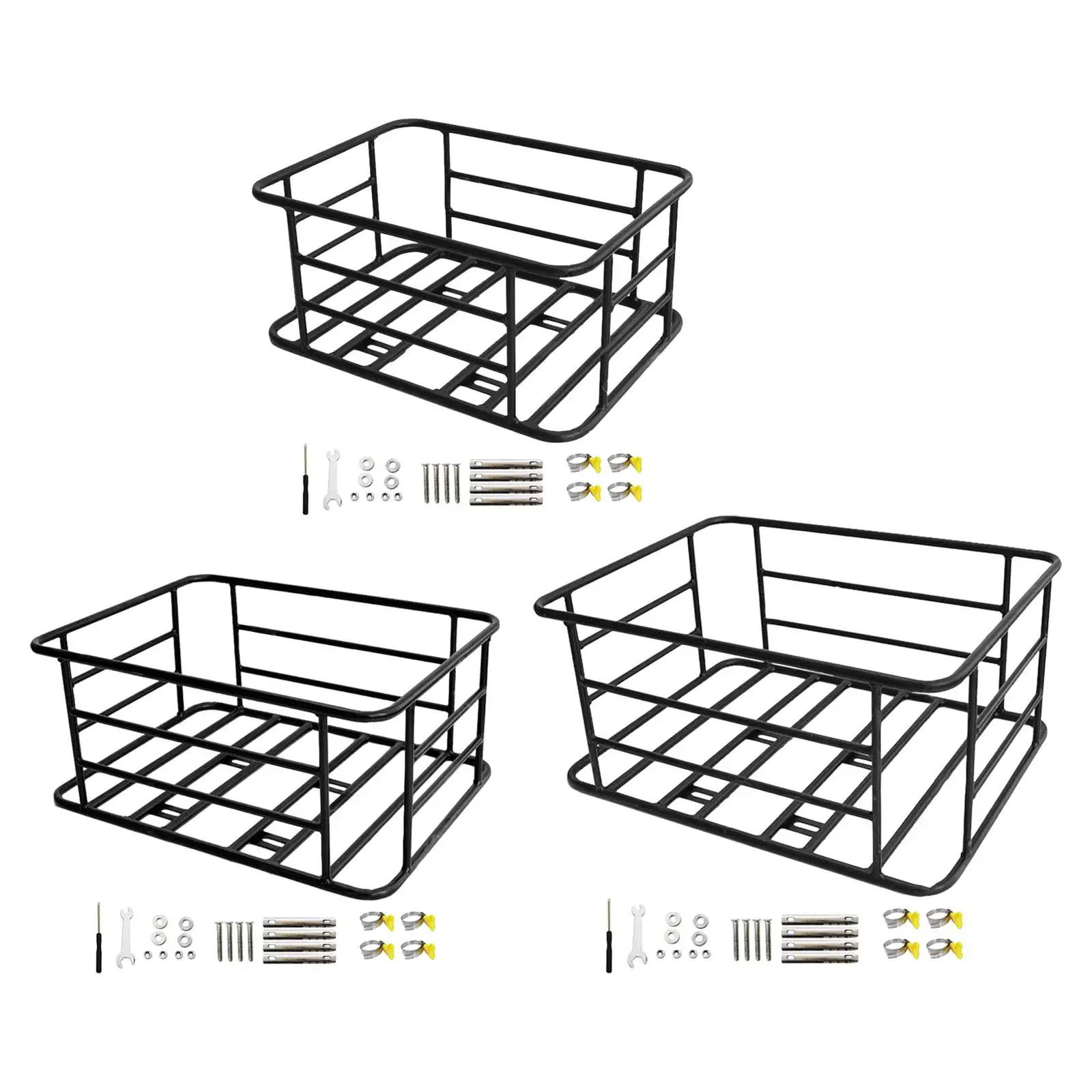 

Bike Rear Basket, Detachable Large Capacity Storage Basket Bicycle Rear Cargo Rack