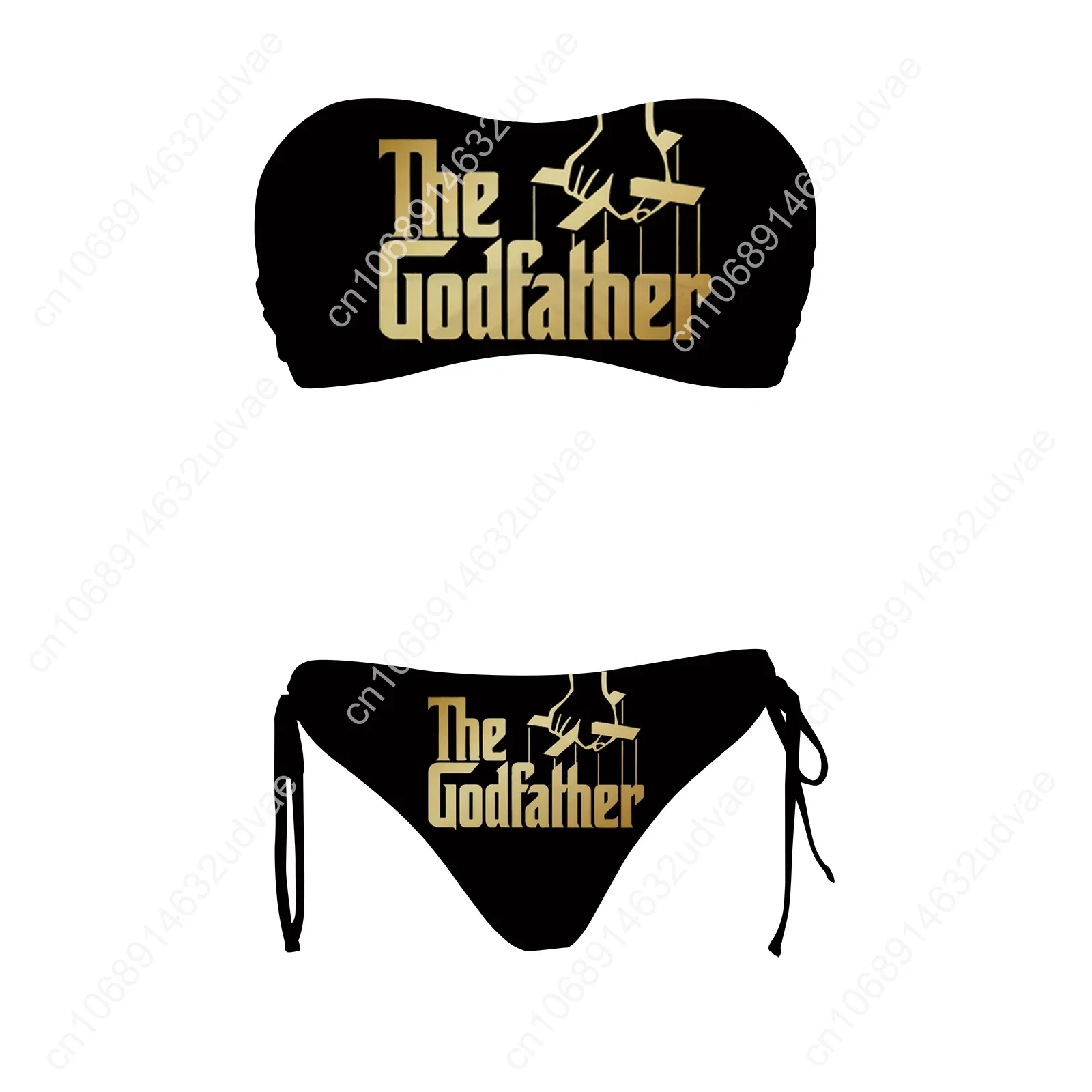 ملابس سباحة نسائية من The Godfather، طقم من قطعتين برباط، ملابس سباحة مخصصة، بيكيني لحفلات حمام السباحة، ملابس شاطئ قابلة للتخصيص