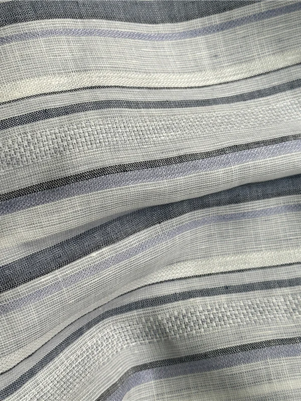 Blue Strip Old Wind Linen Fabric Pure Natural Soft Pants