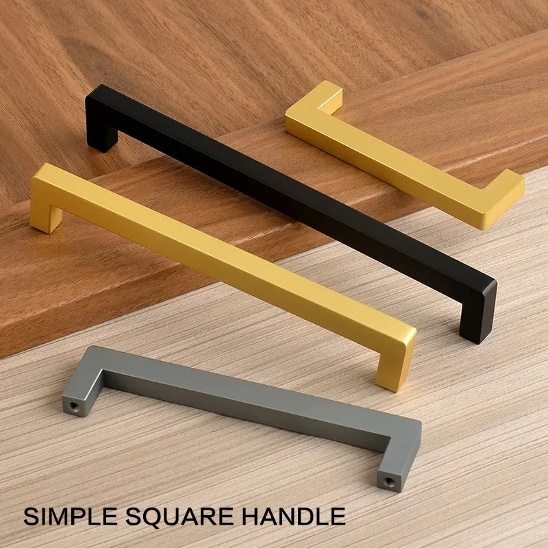 Square Shape 500mm Long Handles Wardrobe Door Handle Furniture Bathroom Cabinet Drawer Closet Pulls Knobs Aluminum Alloy 490mm