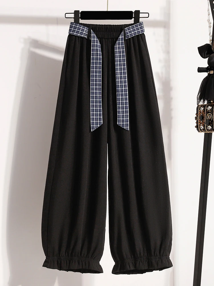 

Loose Wide Leg Pants Women's Summer New Style plus Size Thin High Waist Nine Points Casual Loose Fit Comfortable Breathable