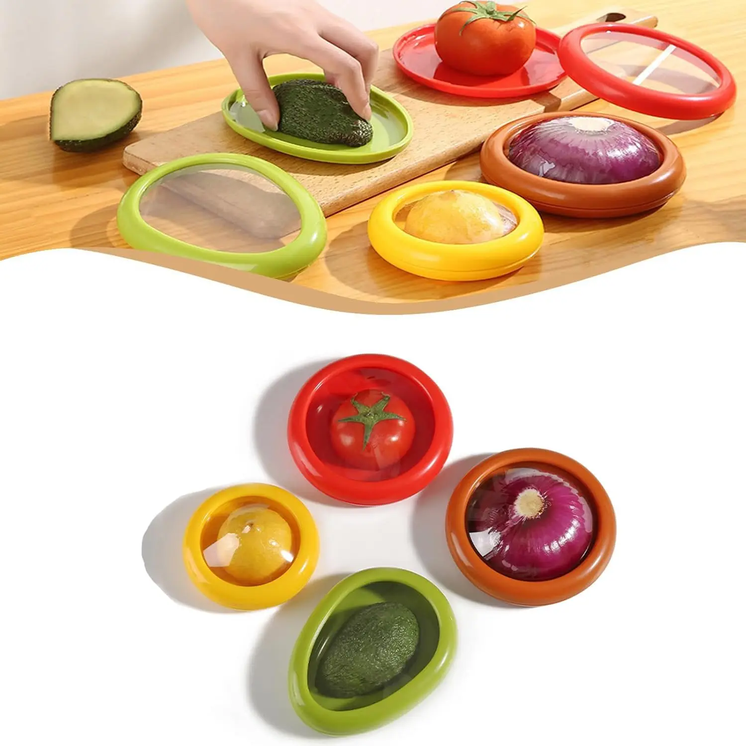 

Fruit Containers for Fridge, 4Pack Fruit and Vegetable , Fruit and Vegetable Anti-Oxidation , for Food and Fruit Keep