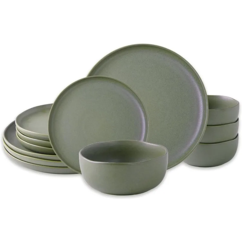 Ceramic Plate and Bowl Set, Highly Chip and Crack Resistant | Dishwasher and Microwave Safe Tableware Set