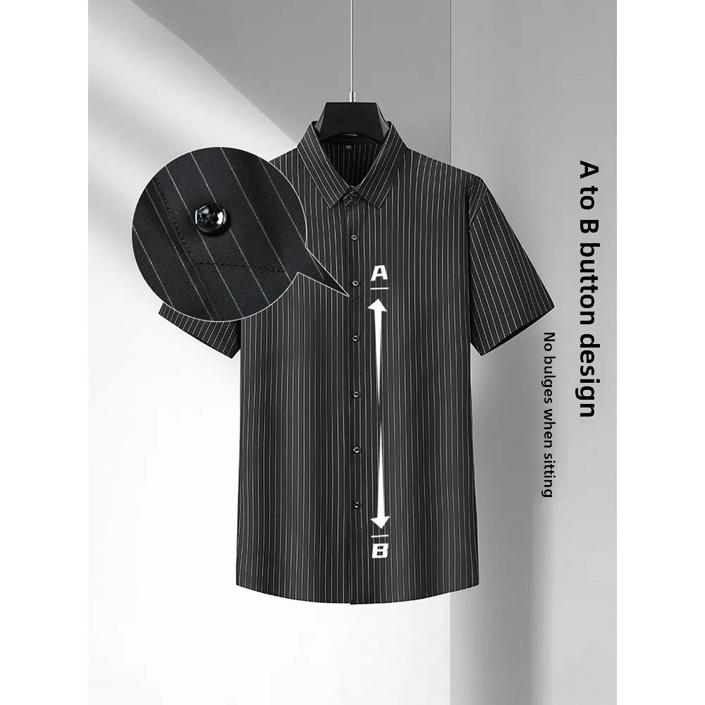 

plus Size Men's ort Sve Ice Silk Striped Pullover irt High Elastici Comfortable Breathable Summer Big And Tall Clothing