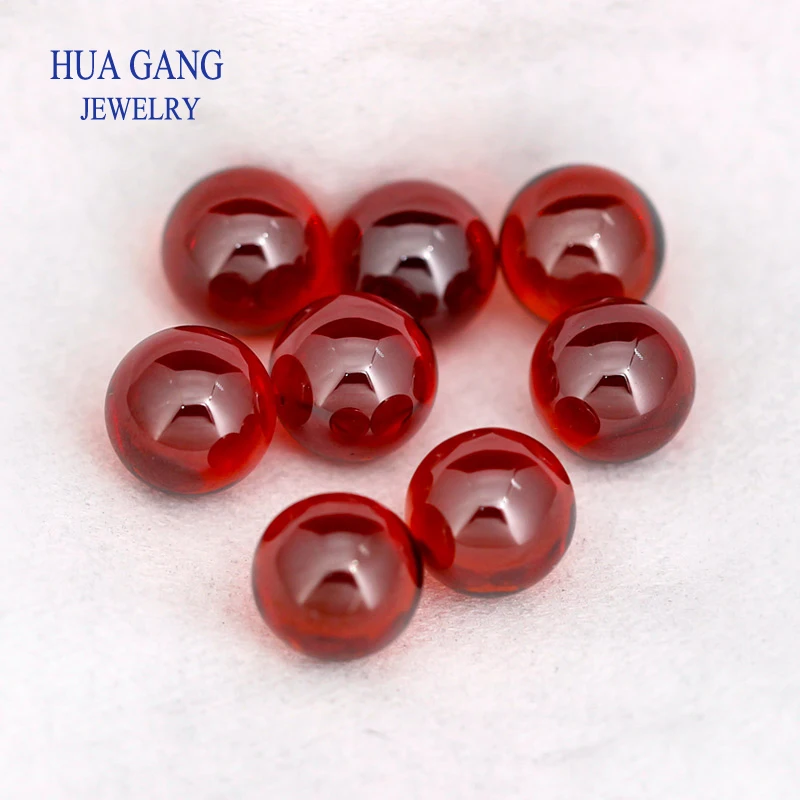 Synthetic gems Corundum 5# Round ball Ruby Perforated bead  Red for Jewelry Making view 3