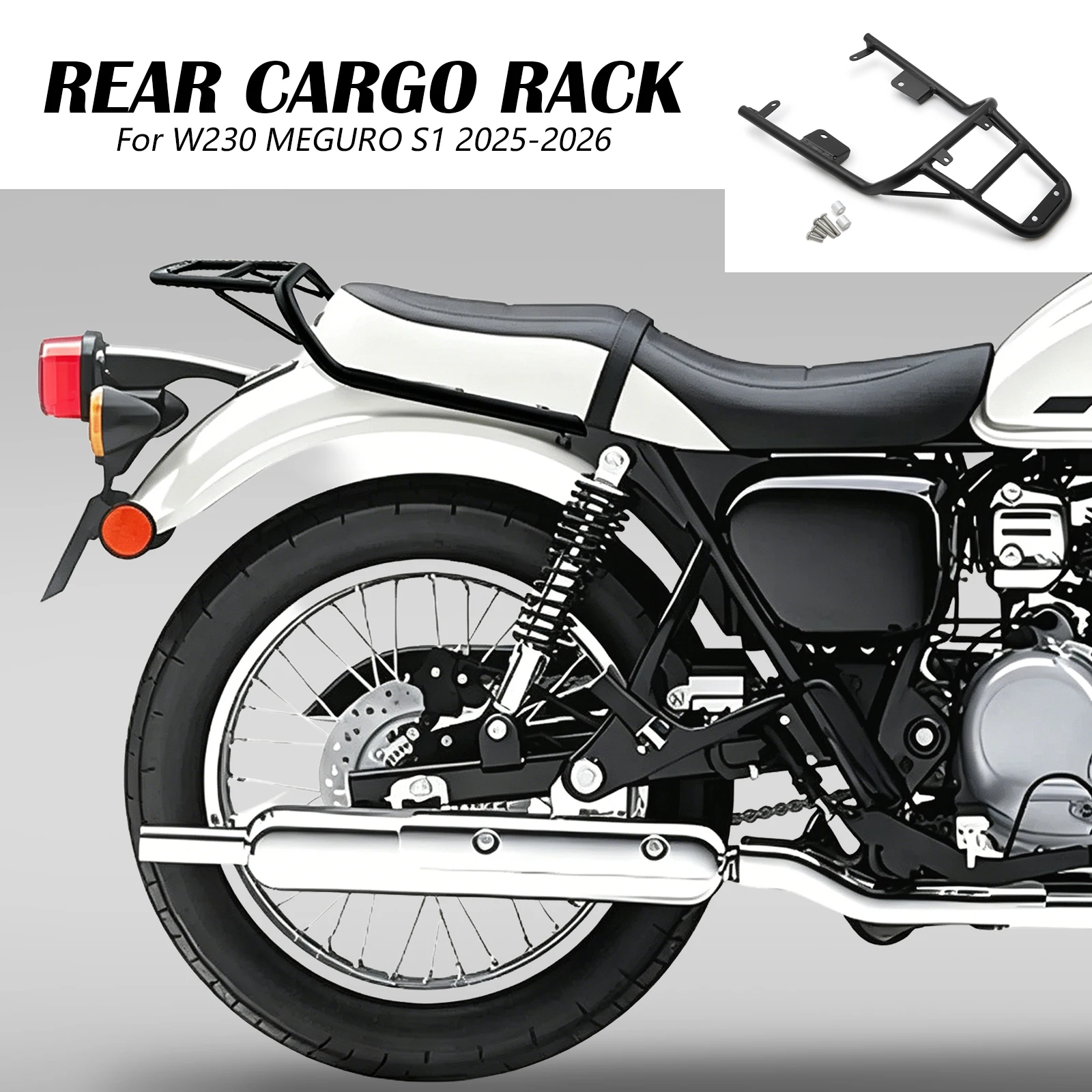 

Motorcycle Rear Luggage Rack Case Shelf Holder Carrier Luggage Holder Bracket For W230 MEGURO S1 2025-2026 W 230 Meguro S1