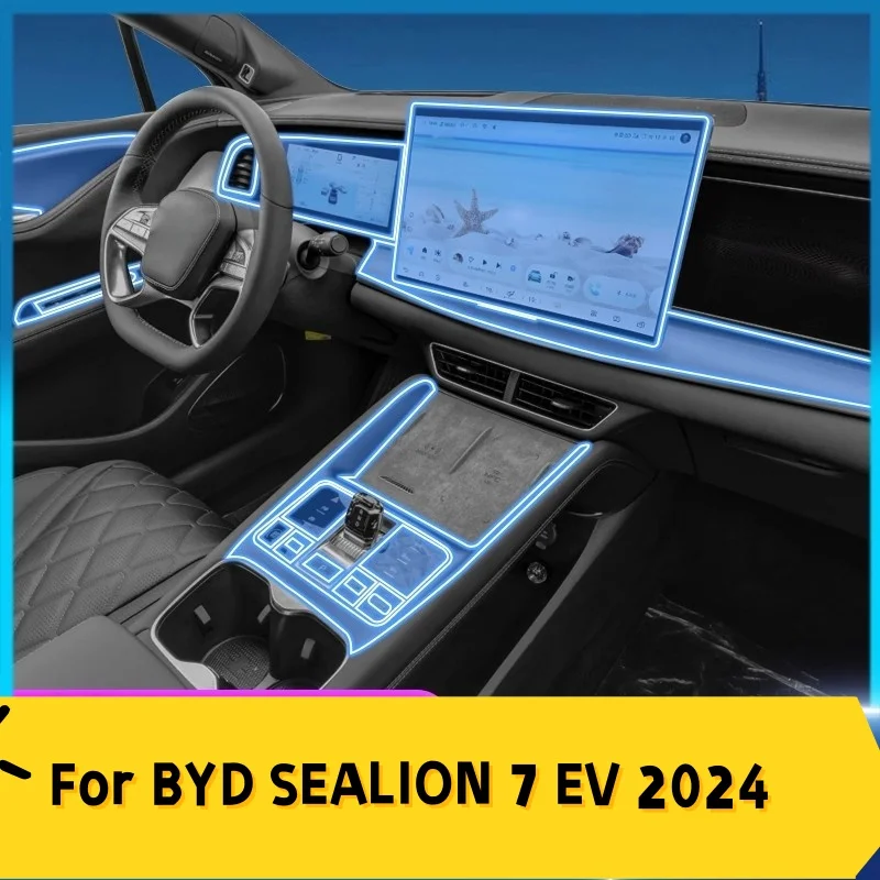 

Car Center Console Dashboard Navigation TPU Anti-scratch Protector Film For BYD SEALION 7 EV 2024 2025 Car Interior Accessories