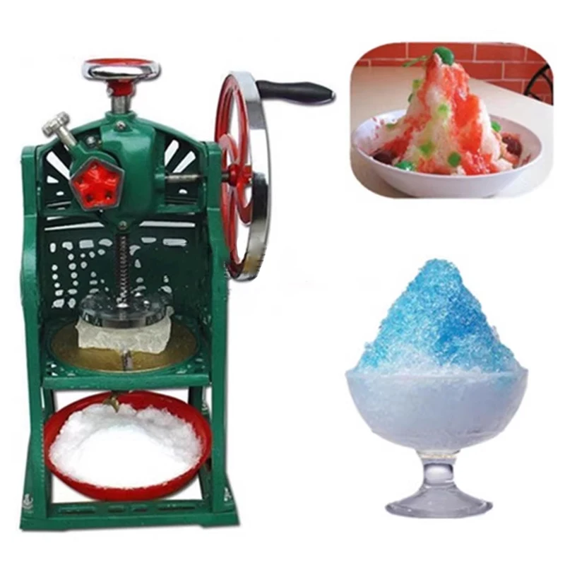 Manual Snow Ice Shaver Machine Hand Crack Ice Crusher Maker Heavy Duty Iron Shaved Ice Machine Ice Cub Shaved Ice Machine