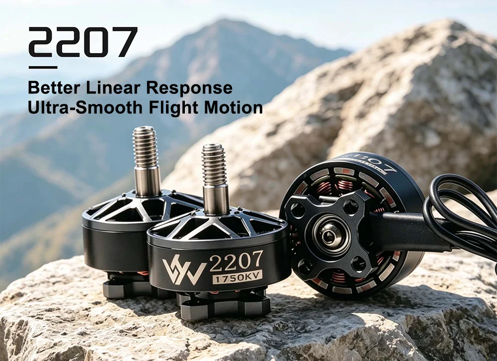 2207 FPV Bürstenloser Motor 1750KV 1950KV 2150KV 6S Lipo 1,81kg Max. Schub 34,5-35,5g 5 Zoll 51466 Propeller Racing Freestyle Drohnenteile – Detail 3