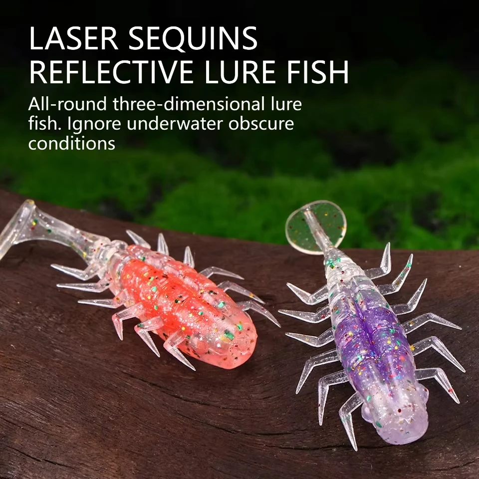 Vinilo Walk Fish 5 cm – Cola T flotante con láser para trucha y lubina - imagen 3