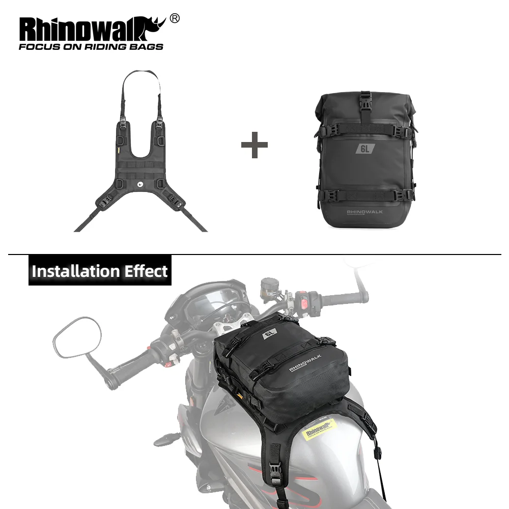 

Rhinowalk Motorcycle Tank Bag Set Waterproof 6L/8L/10L Universal Motocross Front Oil Fuel Tank Bag Backpack With Install Base