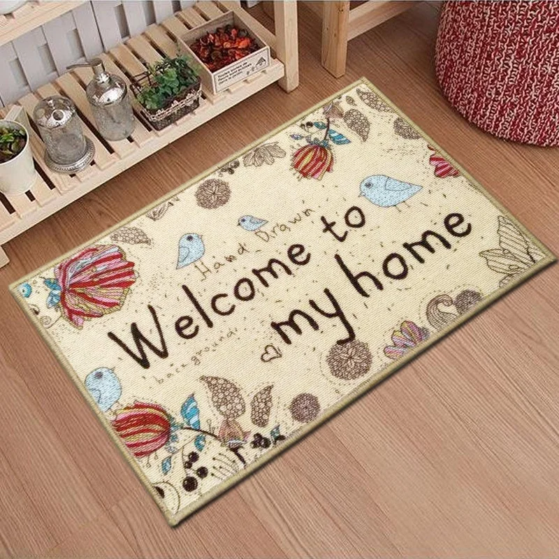 

American Style Entrance Mat Absorbent Water Kitchen Bathroom Anti-Slip Hallway Carpet Lucky Color Door Mat Home Decor Rug