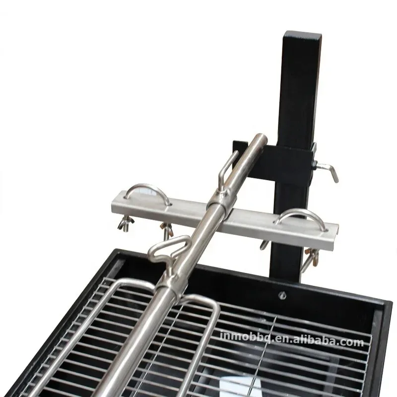 Bbq islands Black Barrel Type outdoor grill Charcoal Barbeque With Trolley