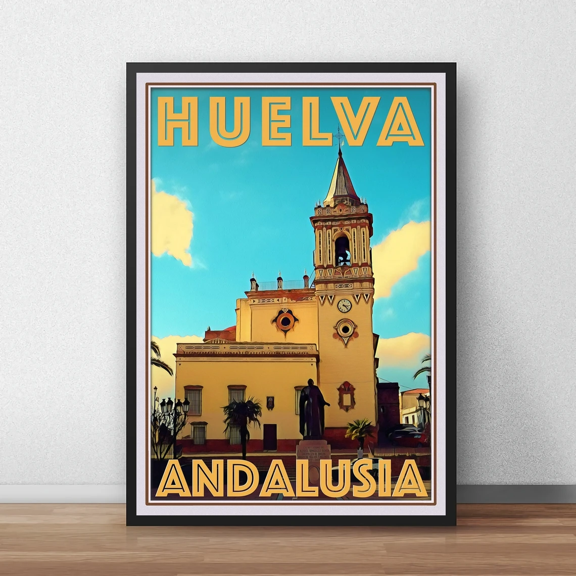 Huelva Andalusia Retro Vintage Style Travel Poster HD Printable Canvas Art Print Home Decor Wall Painting ( No Frame )