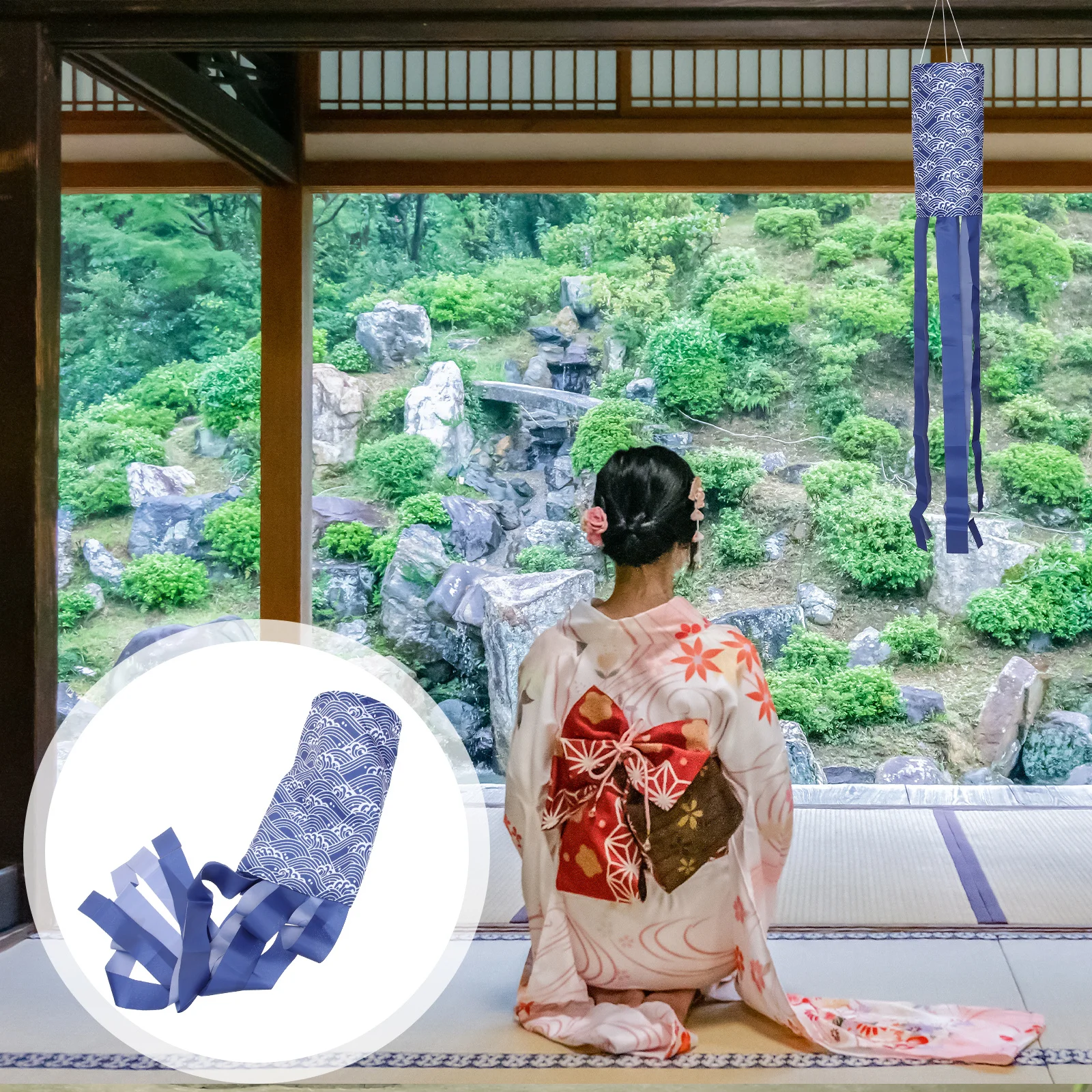 

Japanese Style Windsock Garden Flag Durable Polyester Windsock Hanging Decoration Festival Outdoor Wind Flag for Restaurant Yard