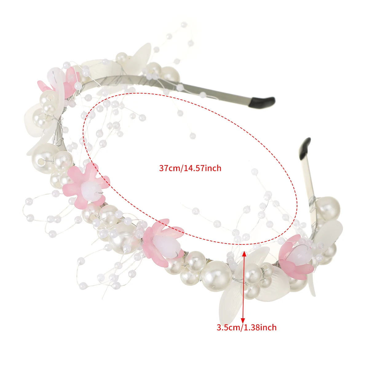 AWAYTR Elegant Girls Pearl Headbands Bridal Wedding Hairband Flower Hair Bands Wreath Bride Garland Head Hoop Hair Accessories