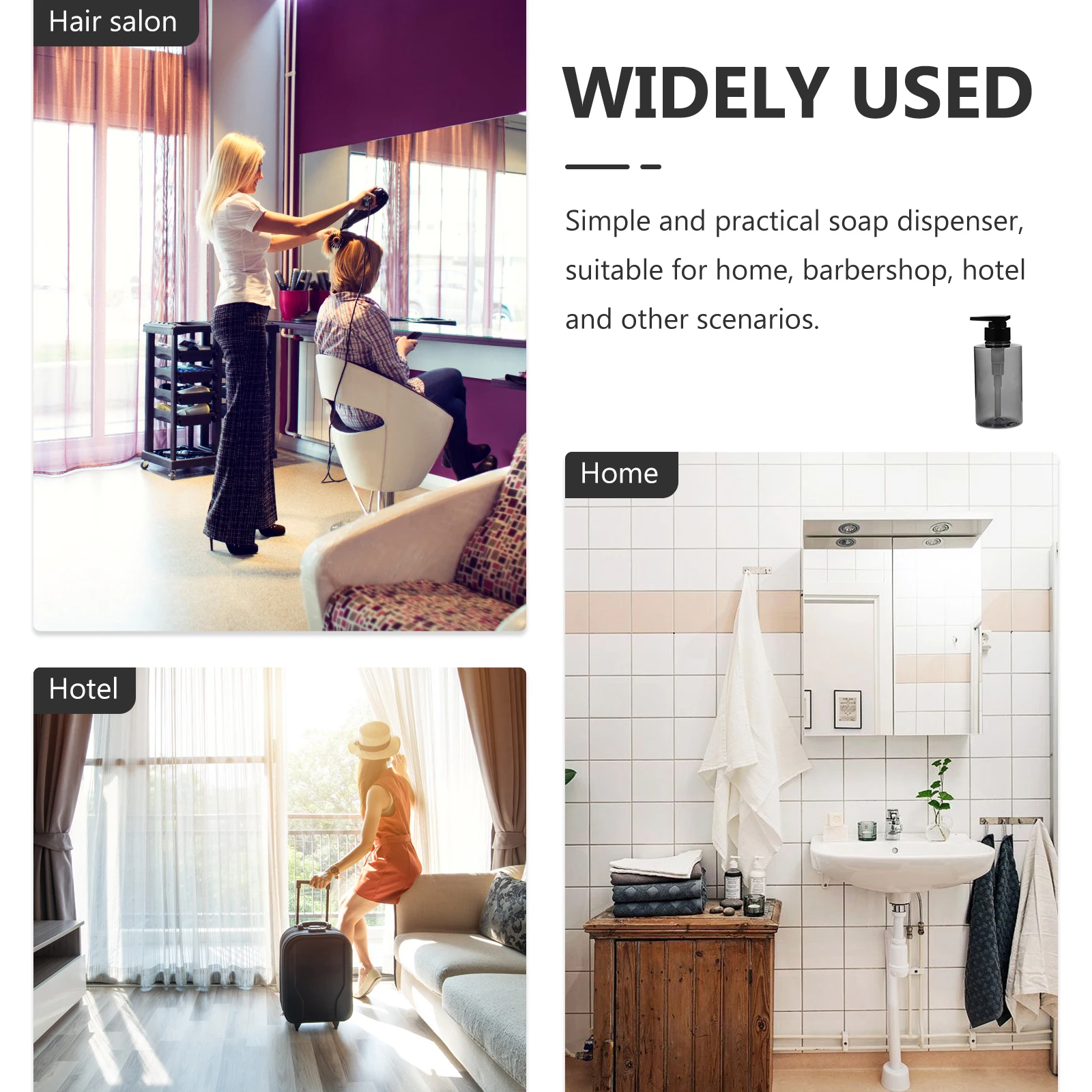 

Pet Shampoo Soap Dispenser Grey Liquid Pump Refillable Bathroom Hand Plastic Portable Bottle With Pump Travel Bottle