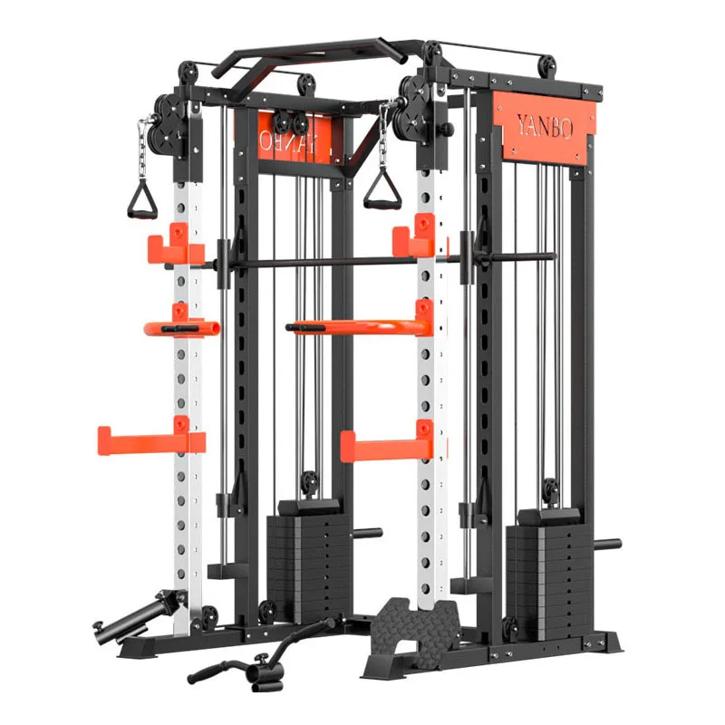 Máquina Multifuncional de Entrenamiento Integral: Rack de Sentadillas, Power Rack y Máquina Smith para Casa y Gimnasio