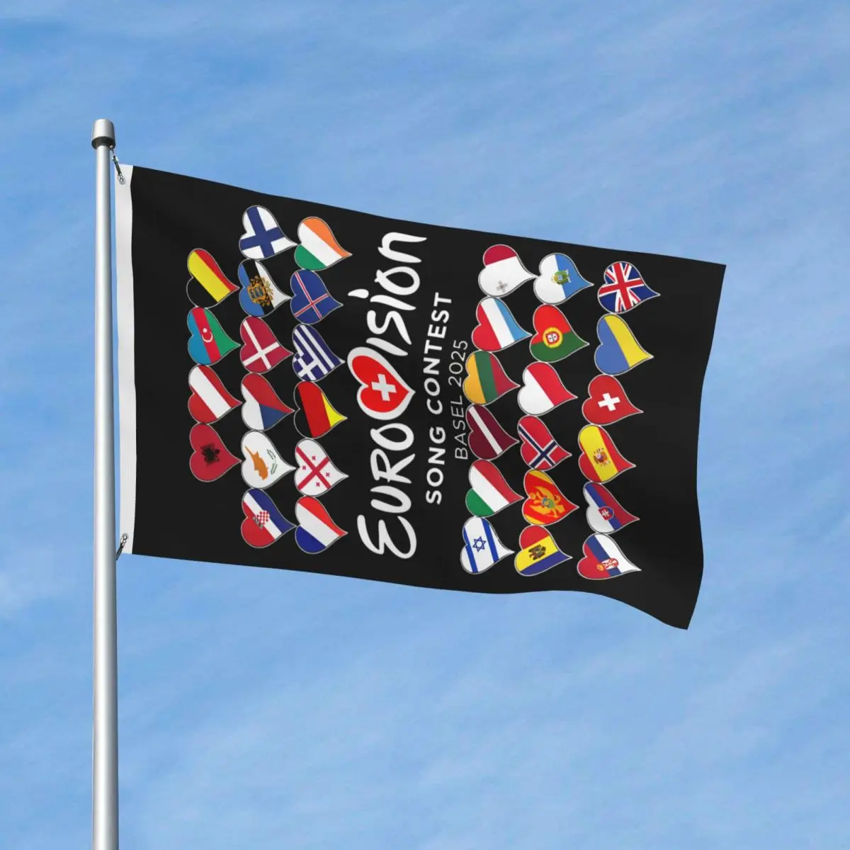 All Flag Eurovision Song Contest Flag Indoor Outdoor Banner All Weather BASEL 2025 Decoration Double Sided 60x90 90x150cm Flags