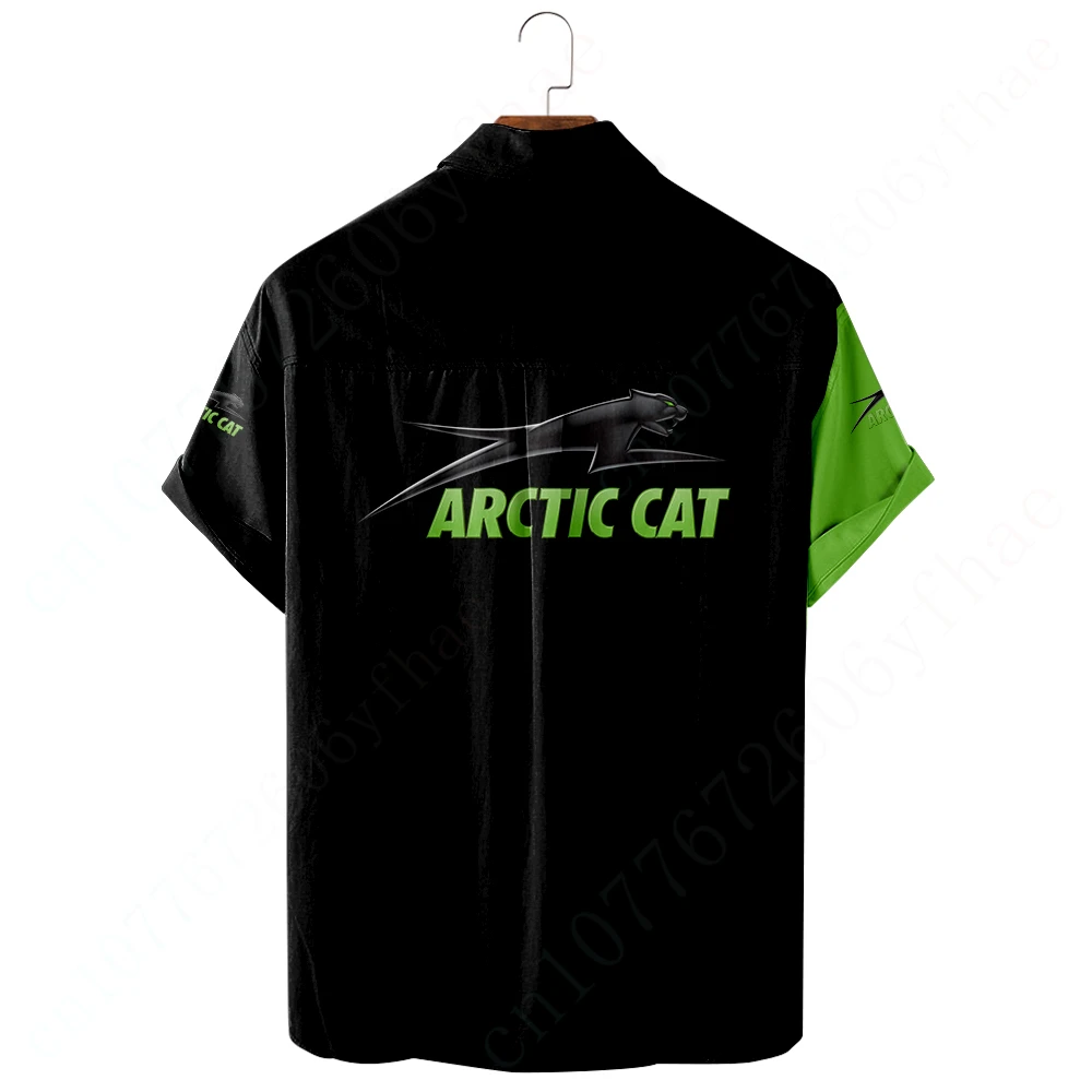 Arctic Cat Unisex ropa Harajuku camiseta de gran tamaño, camisas casuales para hombres y mujeres, camisas y blusas de Anime, cárdigan con botón 3D