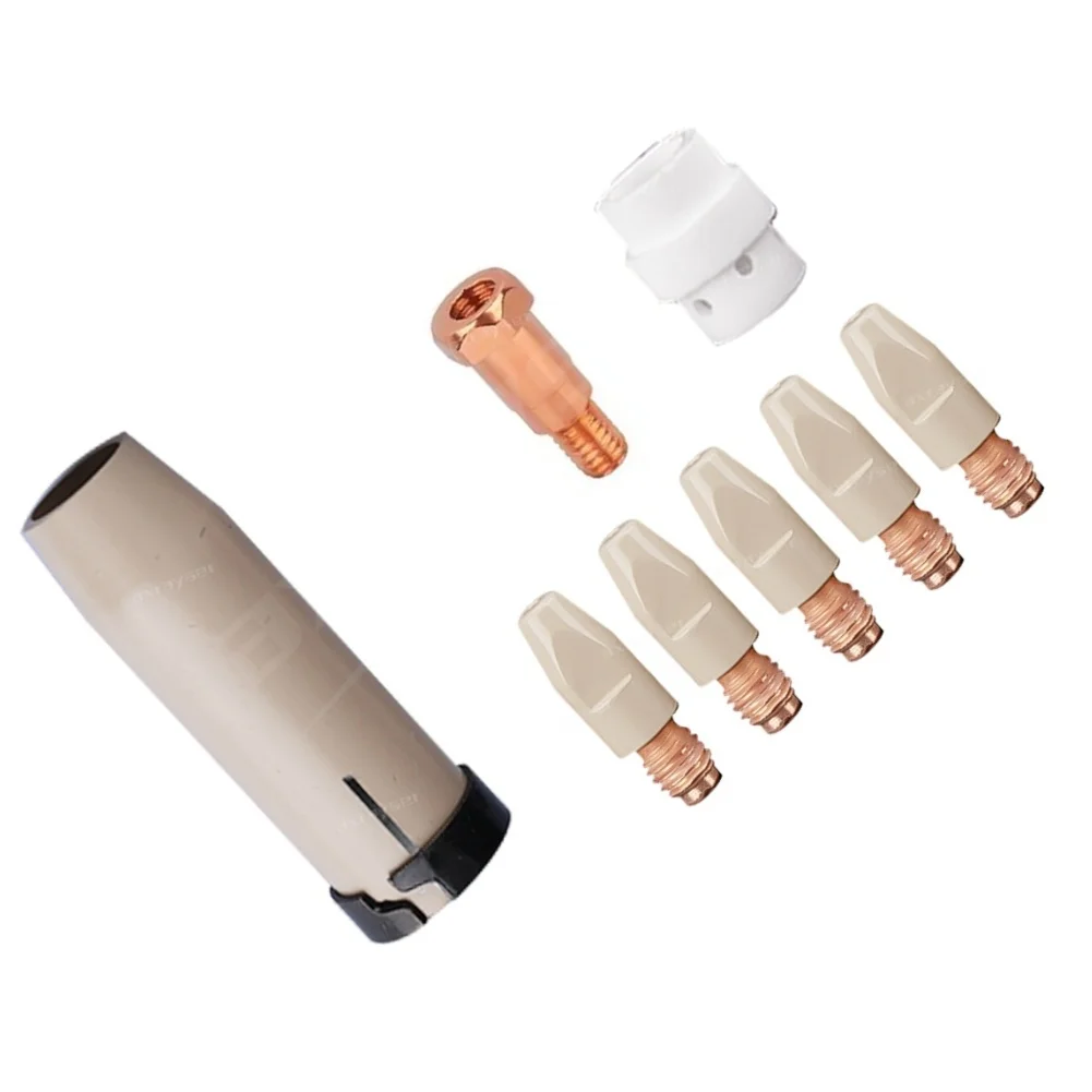8 Piece 36KD Accessories Kit with Contact Tips Gas Nozzle Diffuser Tip Holder and Conductive Rod for GMAW Process Support