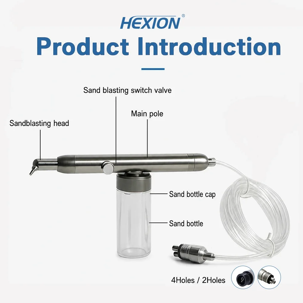 Pistola de microabrasión de óxido de aluminio HEXION, micrograbador, chorro de arena, pulidor por abrasión de aire, herramientas de odontología