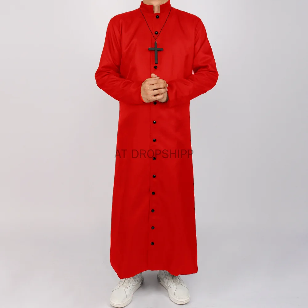 The Robes of a Cleric and Missionary Costume Worn by Medieval Catholics in the Religious Faith Cosplay on Halloween